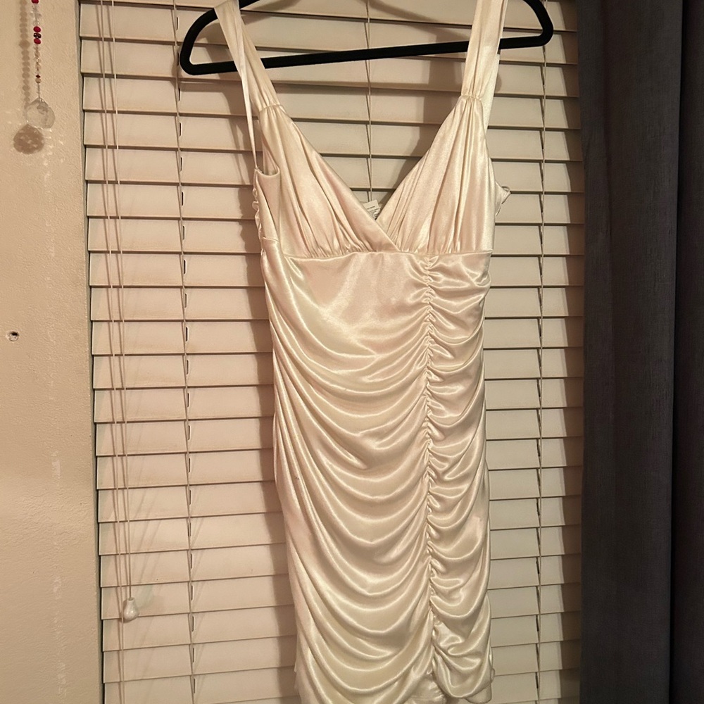City Studio Cream Satin Dress